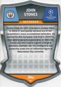 2023-24 Topps Match Attax UEFA Club Competitions - Pro Elite Chrome Shield #SH 1 John Stones Back