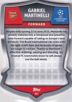 2023-24 Topps Match Attax UEFA Club Competitions - Pro Elite Chrome Shield #SH 9 Gabriel Martinelli Back