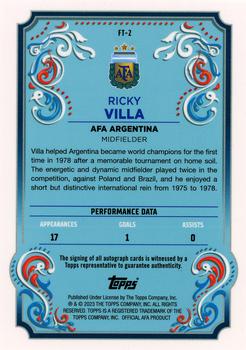2023 Topps Argentina Fileteado - Fileteado Autographs #FT-2 Ricky Villa Back