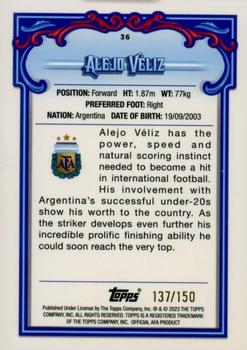 2023 Topps Argentina Fileteado - Yellow Tango #36 Alejo Véliz Back