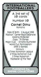 2022 Empire Collections International Footballers (3rd set) #10 Cornel Dinu Back