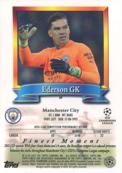 2022-23 Topps Finest Flashbacks UEFA Club Competitions #27 Ederson Back