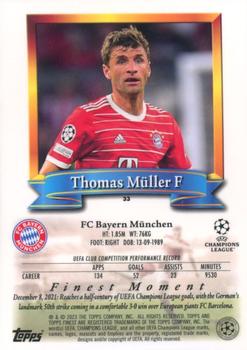 2022-23 Topps Finest Flashbacks UEFA Club Competitions #33 Thomas Müller Back