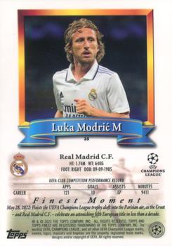 2022-23 Topps Finest Flashbacks UEFA Club Competitions #35 Luka Modrić Back