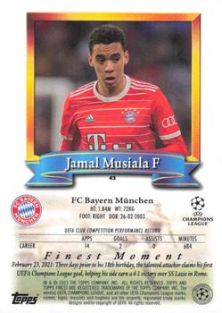 2022-23 Topps Finest Flashbacks UEFA Club Competitions #42 Jamal Musiala Back