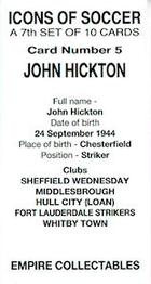 2023 Empire Collectables Icons of Soccer (set 7) #5 John Hickton Back
