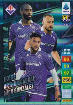 2023-24 Panini Adrenalyn XL Calciatori #436 Jonathan Ikoné / Arthur Cabral / Nicolás González Front