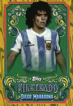 2023 Topps Argentina Fileteado - Fileteado Yellow Tango #FT-9 Diego Maradona Front