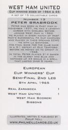 2007 Philip Neill West Ham United Cup Winning Sides of 1964 and 1965 #13 Peter Brabrook Back