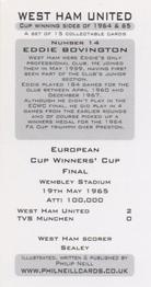 2007 Philip Neill West Ham United Cup Winning Sides of 1964 and 1965 #14 Eddie Bovington Back