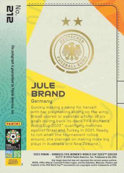 2023 Donruss FIFA Women's World Cup - Base SP Autographs #212 Jule Brand Back