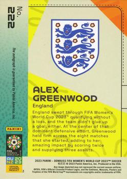 2023 Donruss FIFA Women's World Cup - Base SP Autographs Silver #222 Alex Greenwood Back