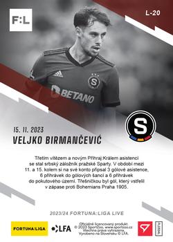 2023-24 SportZoo Live Fortuna:Liga #L-20 Veljko Birmancevic Back