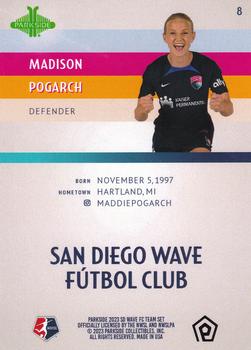 2023 Parkside NWSL San Diego Wave FC #8 Madison Pogarch Back