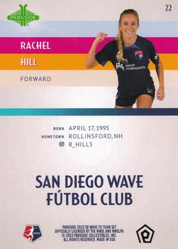 2023 Parkside NWSL San Diego Wave FC #22 Rachel Hill Back