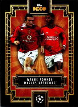 2023-24 Topps Deco UEFA Club Competitions - Then & Now #NNO Wayne Rooney / Marcus Rashford Front