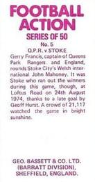 1976-77 Bassett & Co. Football Action #5 QPR vs Stoke Back