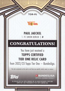 2022-23 Topps Tier One Bundesliga - Tier One Relics #TOR-PJ Paul Jaeckel Back