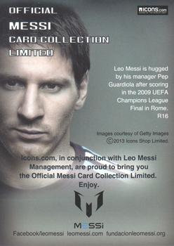 2013 Icons Official Messi Card Collection (Japan) #R16 Lionel Messi / Pep Guardiola / Wayne Rooney Back