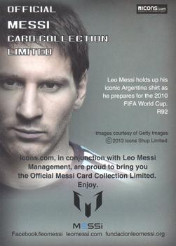 2013 Icons Official Messi Card Collection (Japan) #R92 Lionel Messi Back