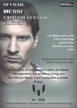 2013 Icons Official Messi Card Collection (Japan) #R103 Lionel Messi Back