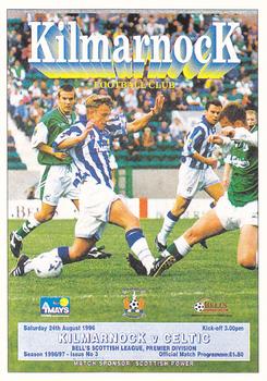 1997 Panini Scottish Premier League #189 Kilmarnock Programme Front