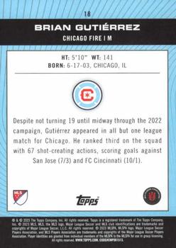 2023 Topps MLS - Icy Black Foil Numbered #18 Brian Gutiérrez Back