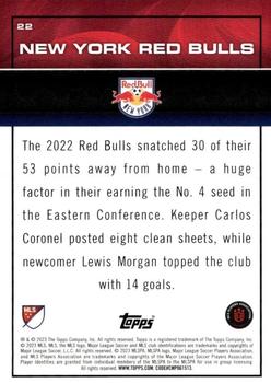 2023 Topps MLS - Icy Black Foil Numbered #22 New York Red Bulls Back