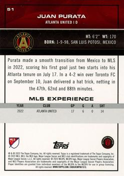 2023 Topps MLS - Icy Black Foil Numbered #51 Juan Purata Back