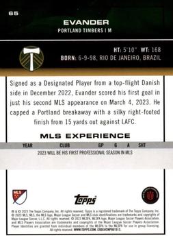 2023 Topps MLS - Icy Black Foil Numbered #65 Evander Back