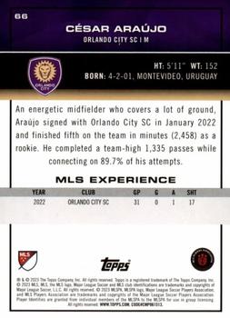 2023 Topps MLS - Icy Black Foil Numbered #66 César Araújo Back