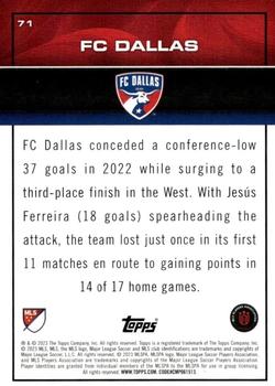 2023 Topps MLS - Icy Black Foil Numbered #71 FC Dallas Back