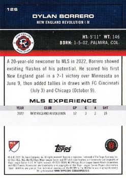 2023 Topps MLS - Icy Black Foil Numbered #126 Dylan Borrero Back