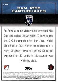 2023 Topps MLS - Icy Black Foil Numbered #177 San Jose Earthquakes Back