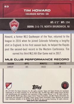 2023 Topps Chrome MLS #63 Tim Howard Back