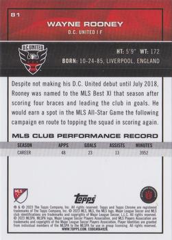 2023 Topps Chrome MLS #81 Wayne Rooney Back