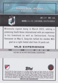 2023 Topps Chrome MLS #149 Sang-bin Jeong Back