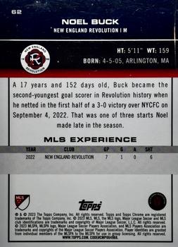 2023 Topps Chrome MLS #62 Noel Buck Back