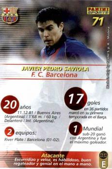 2002-03 Panini Liga Megafichas #71 Saviola Back