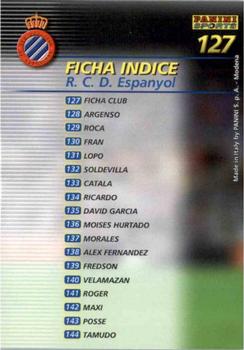 2002-03 Panini Liga Megafichas #127 R.C.D. Espanyol Back