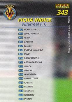 2002-03 Panini Liga Megafichas #343 Villarreal C.F. Back