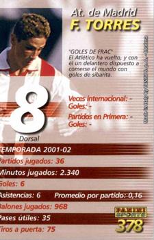 2002-03 Panini Liga Megafichas #378 Fdo. Torres Back