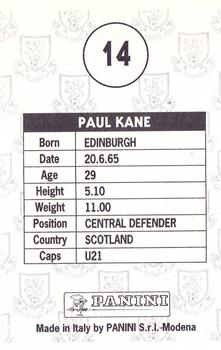 1995 Panini Scottish Premier League #14 Paul Kane Back