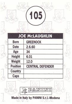 1995 Panini Scottish Premier League #105 Joe McLaughlin Back