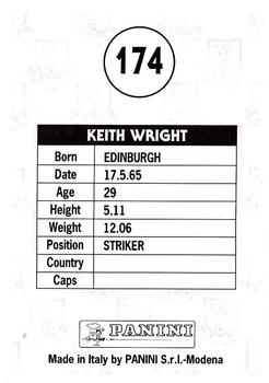 1995 Panini Scottish Premier League #174 Keith Wright Back