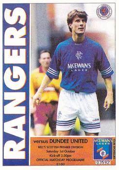 1995 Panini Scottish Premier League #273 Glasgow Rangers Programme Front
