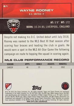 2023 Topps Chrome MLS - Speckle Refractor #81 Wayne Rooney Back
