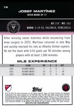 2023 Topps Chrome MLS - Aqua Lava Refractor #19 Josef Martínez Back