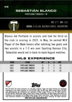 2023 Topps Chrome MLS - Neon Green Refractor #48 Sebastián Blanco Back