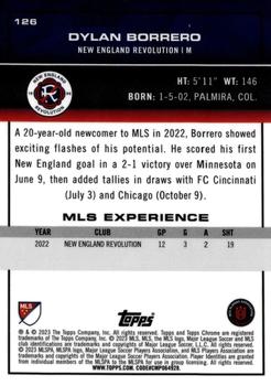 2023 Topps Chrome MLS - Red Refractor #126 Dylan Borrero Back
